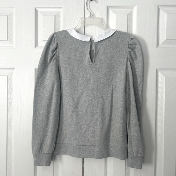 Loft Collared Sweatshirt Gray 100% Cotton NWT Size Small Terry - Picture 2 of 11
